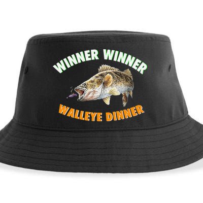 Funny Fishing WINNER WINNER WALLEYE DINNER Fish Fry Sustainable Bucket Hat