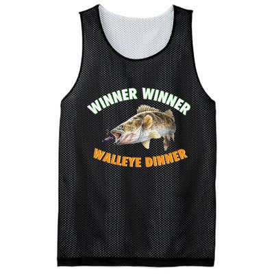 Funny Fishing WINNER WINNER WALLEYE DINNER Fish Fry Mesh Reversible Basketball Jersey Tank