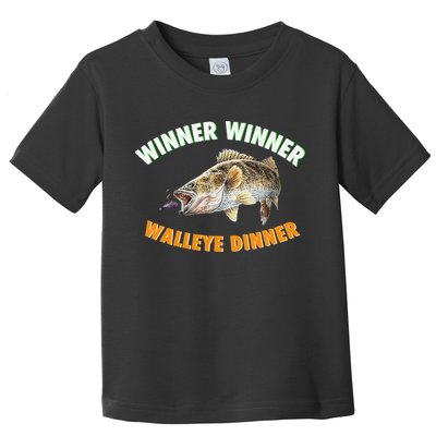 Funny Fishing WINNER WINNER WALLEYE DINNER Fish Fry Toddler T-Shirt