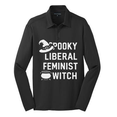 Funny Feminist Witch My Favorite Season Withches Halloween Silk Touch Performance Long Sleeve Polo