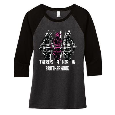 Female Firefighter Women Brotherhood Promotion Women's Tri-Blend 3/4-Sleeve Raglan Shirt