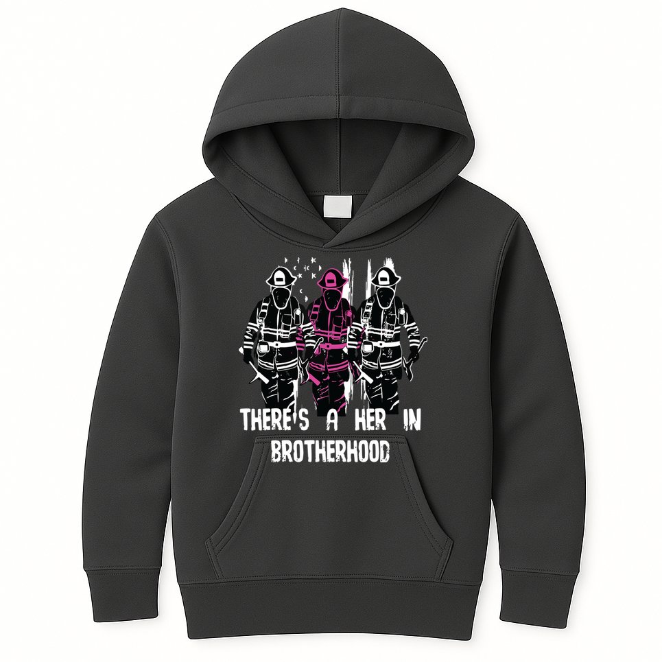 Female Firefighter Women Brotherhood Promotion Kids Hoodie