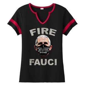 Fire Fauci Will Make Billions Off Of Your Fear Ladies Halftime Notch Neck Tee