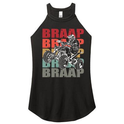 Funny Four Wheeler Quad Riding Atv Rider Racing Vintage Gift Women's Perfect Tri Rocker Tank