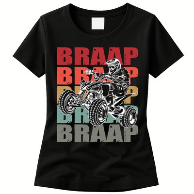 Funny Four Wheeler Quad Riding Atv Rider Racing Vintage Gift Women's T-Shirt