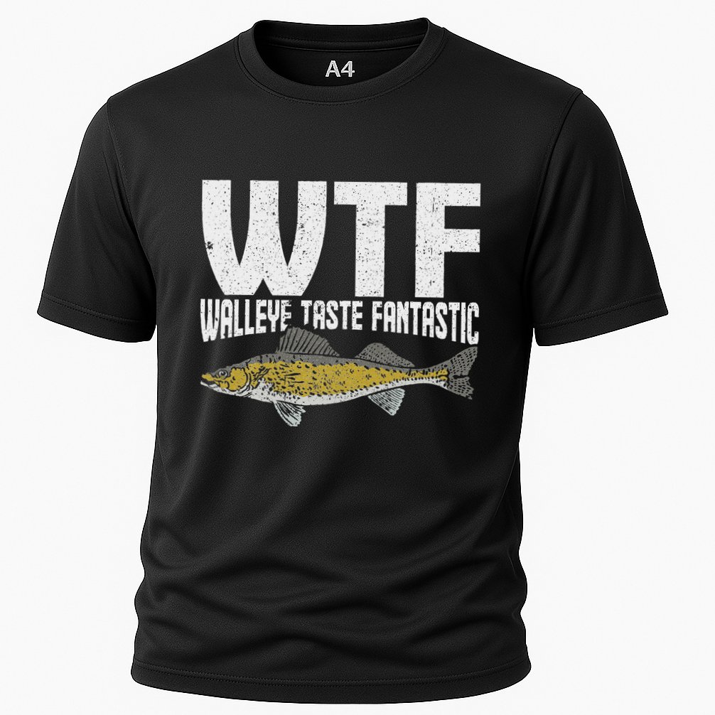 Funny Fisherman Wtf Walleye Taste Fantastic Walleye Fishing Performance Shirt