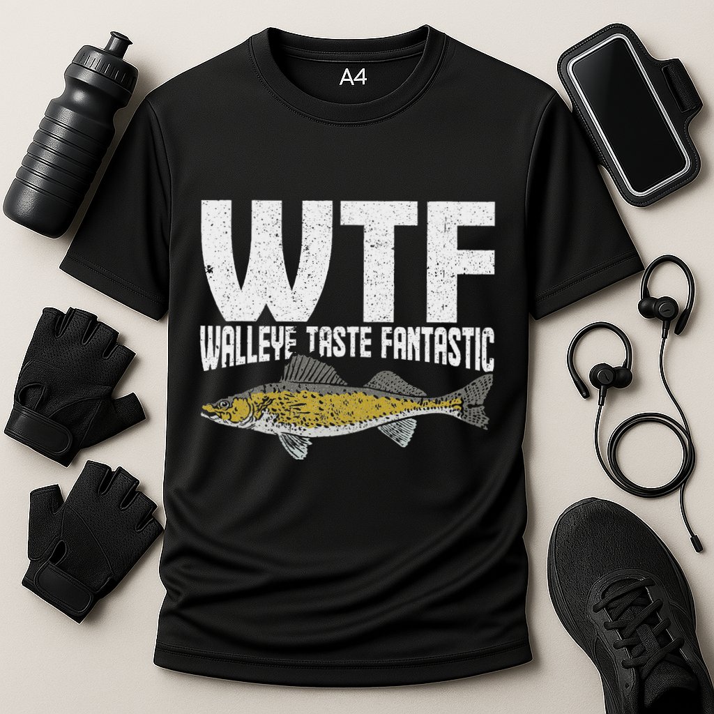 Funny Fisherman Wtf Walleye Taste Fantastic Walleye Fishing Performance Shirt
