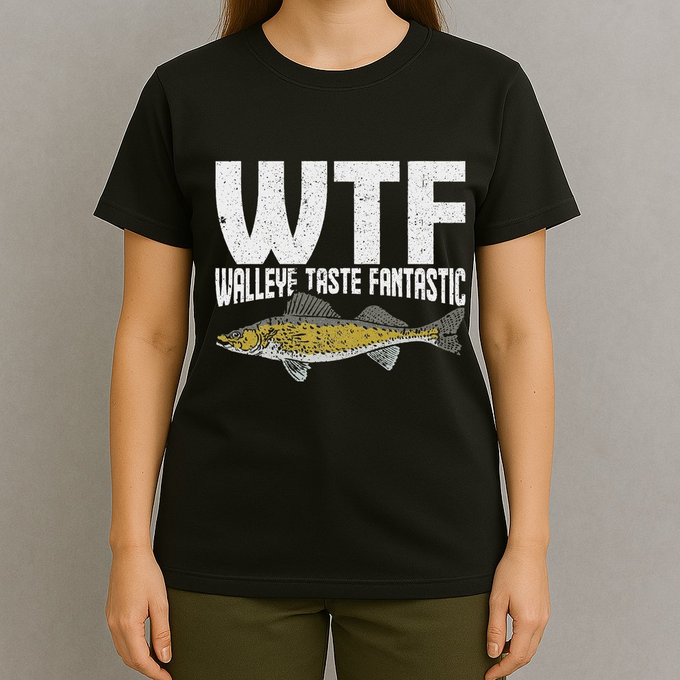 Funny Fisherman Wtf Walleye Taste Fantastic Walleye Fishing T-Shirt