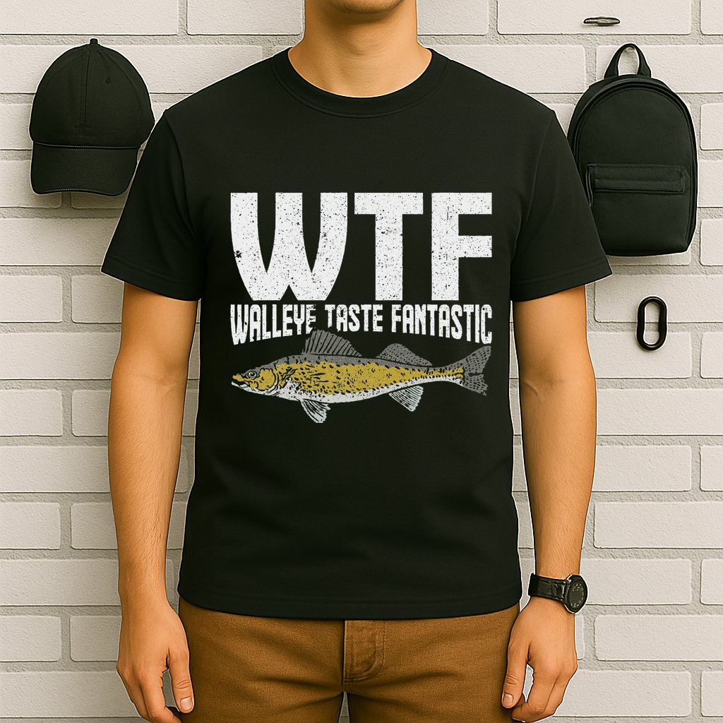 Funny Fisherman Wtf Walleye Taste Fantastic Walleye Fishing T-Shirt