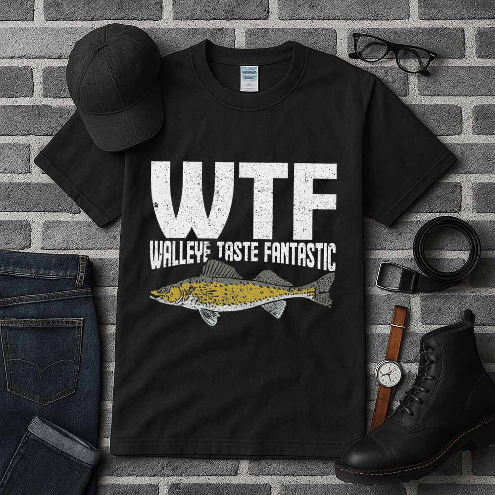 Funny Fisherman Wtf Walleye Taste Fantastic Walleye Fishing Tall T-Shirt