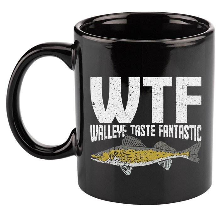 Funny Fisherman Wtf Walleye Taste Fantastic Walleye Fishing 11oz C Handle Ceramic Mug