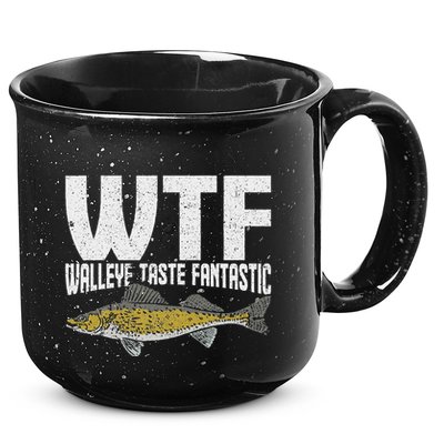 Funny Fisherman Wtf Walleye Taste Fantastic Walleye Fishing 15oz Campfire Ceramic Mug