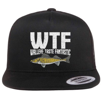 Funny Fisherman Wtf Walleye Taste Fantastic Walleye Fishing Flat Bill Trucker Hat
