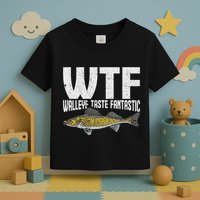 Funny Fisherman Wtf Walleye Taste Fantastic Walleye Fishing Toddler T-Shirt