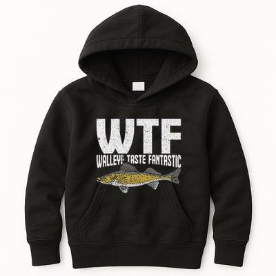 Funny Fisherman Wtf Walleye Taste Fantastic Walleye Fishing Kids Hoodie