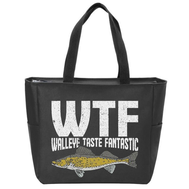 Funny Fisherman Wtf Walleye Taste Fantastic Walleye Fishing Zip Tote Bag