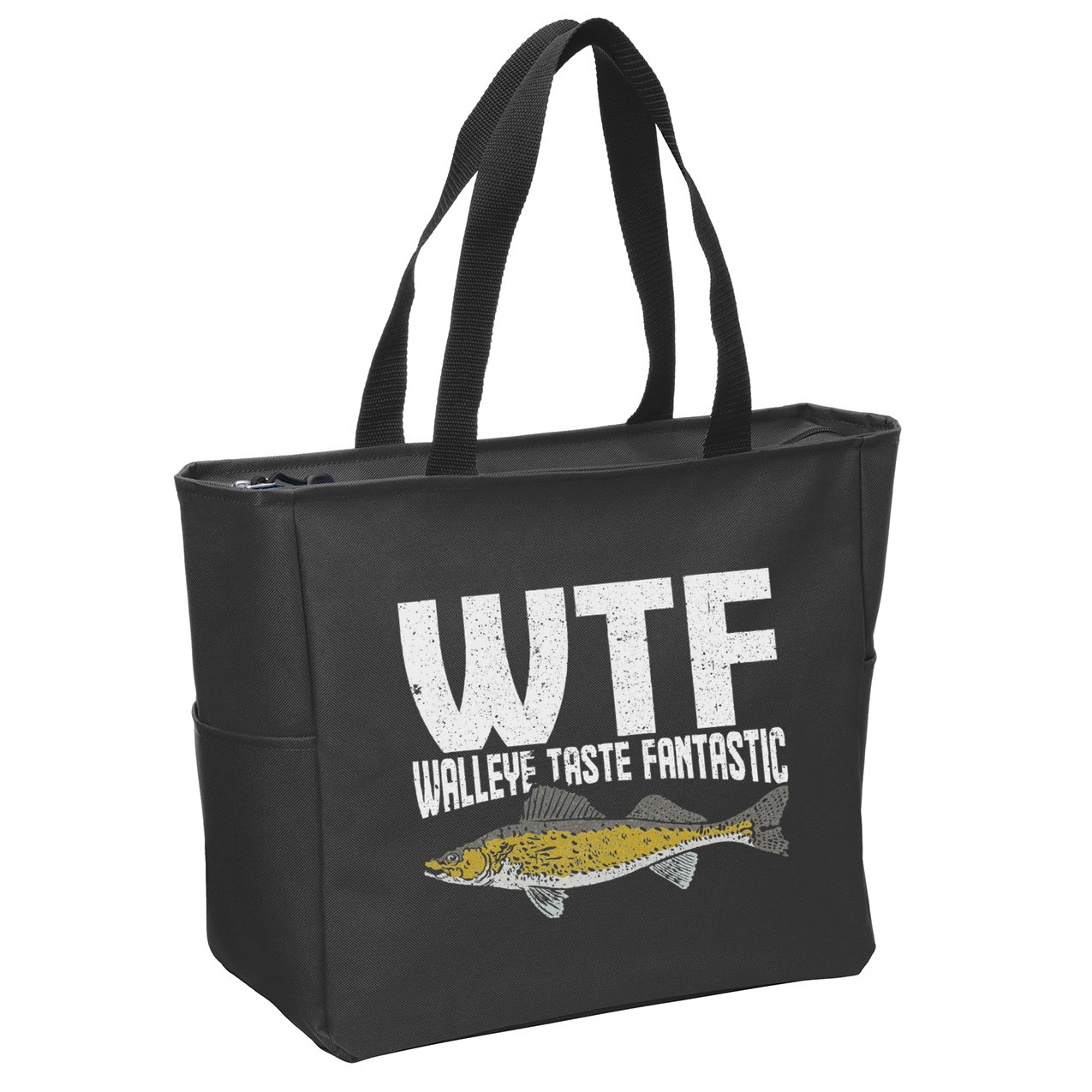 Funny Fisherman Wtf Walleye Taste Fantastic Walleye Fishing Zip Tote Bag