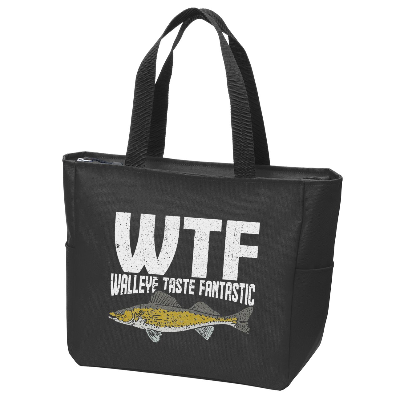 Funny Fisherman Wtf Walleye Taste Fantastic Walleye Fishing Zip Tote Bag