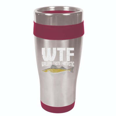 Funny Fisherman Wtf Walleye Taste Fantastic Walleye Fishing 16oz Travel Tumbler