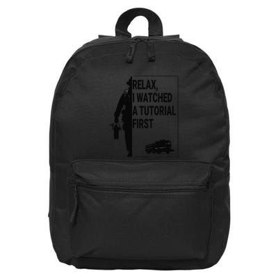 Funny Firefighter Watched Tutorial Retired Rookie Fireman 16 in Basic Backpack