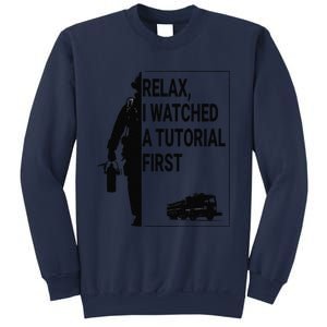 Funny Firefighter Watched Tutorial Retired Rookie Fireman Sweatshirt