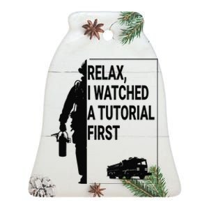 Funny Firefighter Watched Tutorial Retired Rookie Fireman Ceramic Bell Ornament