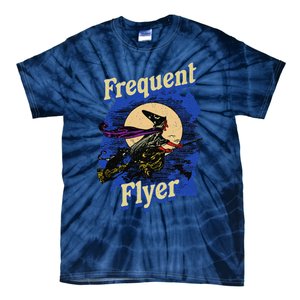 Frequent Flyer Witch Funny Halloween Witch Flyer Tie-Dye T-Shirt