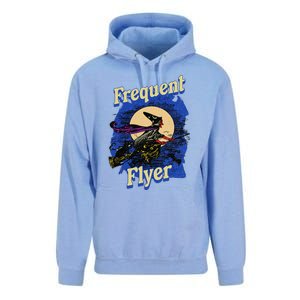 Frequent Flyer Witch Funny Halloween Witch Flyer Unisex Surf Hoodie