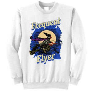 Frequent Flyer Witch Funny Halloween Witch Flyer Sweatshirt