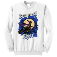 Frequent Flyer Witch Funny Halloween Witch Flyer Sweatshirt