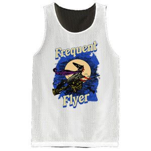 Frequent Flyer Witch Funny Halloween Witch Flyer Mesh Reversible Basketball Jersey Tank