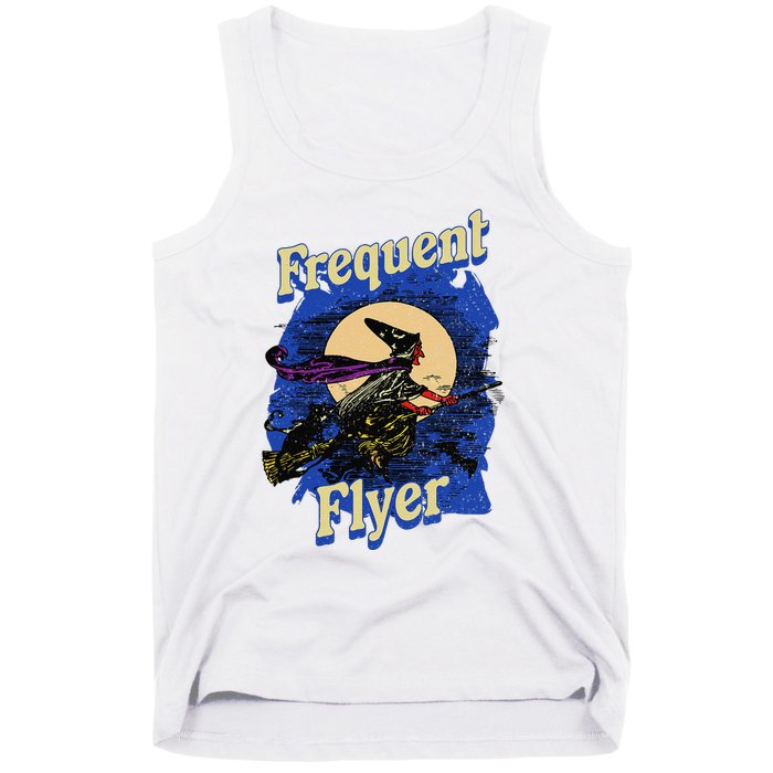 Frequent Flyer Witch Funny Halloween Witch Flyer Tank Top