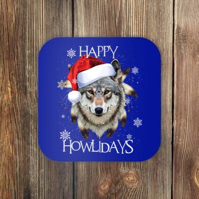 Furry Face White Wolf Tribe Christmas Santa Hat Great Gift Coaster