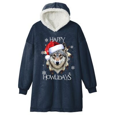 Furry Face White Wolf Tribe Christmas Santa Hat Great Gift Hooded Wearable Blanket