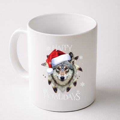 Furry Face White Wolf Tribe Christmas Santa Hat Great Gift Coffee Mug