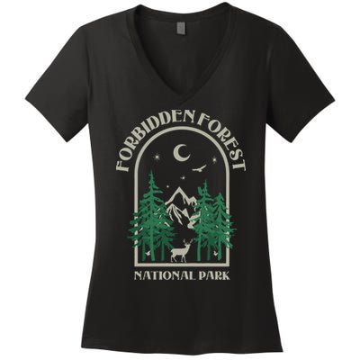 Forbidden Forest Wizard National Park Women's V-Neck T-Shirt