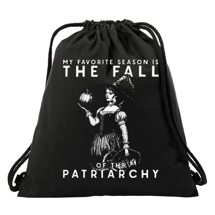 Funny Feminist Witch My Favorite Season Drawstring Bag