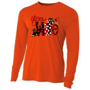 Firefighter Fire Wife Proud Hot Fire Hero Wives Gift Cooling Performance Long Sleeve Crew