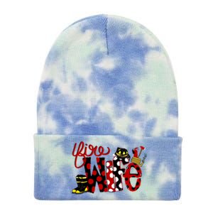 Firefighter Fire Wife Proud Hot Fire Hero Wives Gift Tie Dye 12in Knit Beanie