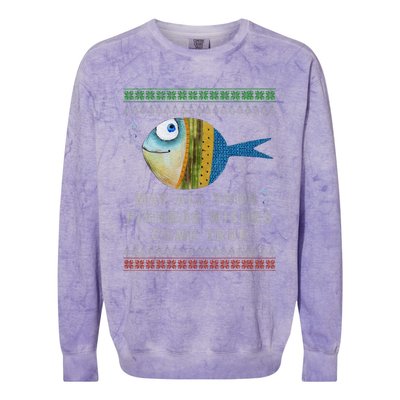 FishermanS Fishmas Wishes Fishing Ugly Christmas Colorblast Crewneck Sweatshirt