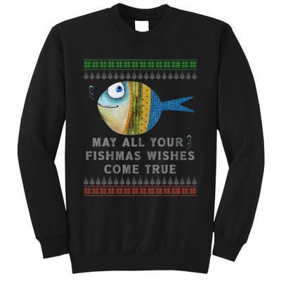 FishermanS Fishmas Wishes Fishing Ugly Christmas Sweatshirt