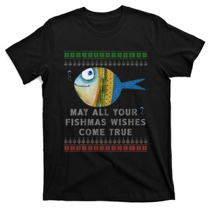 FishermanS Fishmas Wishes Fishing Ugly Christmas T-Shirt