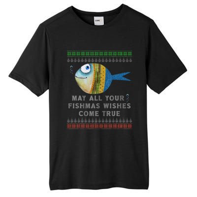 FishermanS Fishmas Wishes Fishing Ugly Christmas Tall Fusion ChromaSoft Performance T-Shirt