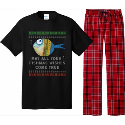 FishermanS Fishmas Wishes Fishing Ugly Christmas Pajama Set