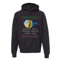 FishermanS Fishmas Wishes Fishing Ugly Christmas Premium Hoodie