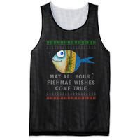 FishermanS Fishmas Wishes Fishing Ugly Christmas Mesh Reversible Basketball Jersey Tank