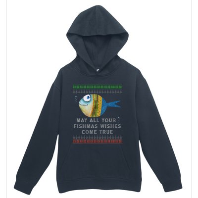 FishermanS Fishmas Wishes Fishing Ugly Christmas Urban Pullover Hoodie