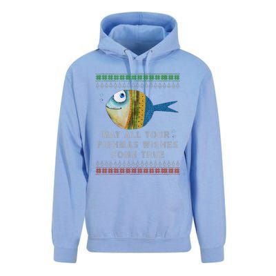 FishermanS Fishmas Wishes Fishing Ugly Christmas Unisex Surf Hoodie