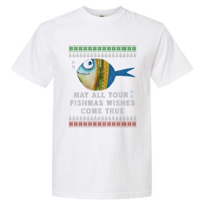 FishermanS Fishmas Wishes Fishing Ugly Christmas Garment-Dyed Heavyweight T-Shirt