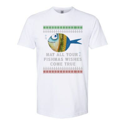 FishermanS Fishmas Wishes Fishing Ugly Christmas Softstyle CVC T-Shirt